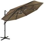 vidaXL Sonnenschirm mit Aluminium-Mast 4-Lagig Taupe 3x3 m 313831