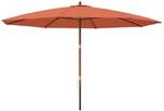 vidaXL Sonnenschirm mit Holzmast Terrakotta 400x273 cm 363180