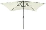 vidaXL Sonnenschirm mit LEDs und Stahl-Mast Sandwei&szlig; 2x3 m 313787