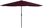 vidaXL Sonnenschirm mit Metall-Mast 390 cm Bordeauxrot 47382
