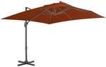 vidaXL Ampelschirm mit Aluminium-Mast 300x300 cm Terrakotta 312316