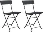 vidaXL Bistrost&uuml;hle 2 Stk Klappbar Schwarz Poly Rattan und Stahl 319986