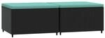 vidaXL Gartenhocker mit Kissen 2 Stk. Schwarz Poly Rattan 3
