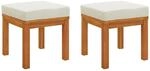 vidaXL Gartenhocker mit Kissen 2 Stk. 40x40x42 cm Massivholz Akazie