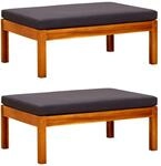 vidaXL Gartenhocker 2 Stk. Massivholz Akazie