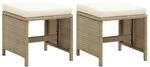 vidaXL Gartenhocker 2 Stk mit Sitzkissen Poly Rattan Beige 46418