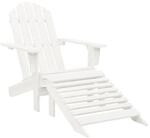 vidaXL Gartensessel mit Fu&szlig;st&uuml;tze Holz Wei&szlig; 40859