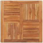 vidaXL Tischplatte Massivholz Teak Quadratisch 90x90x2,5 cm 48991