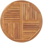 vidaXL Tischplatte Massivholz Teak Rund 2,5 cm 90 cm 48987