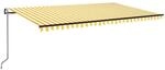 vidaXL Automatische Markise mit LED & Windsensor 500x300 Gelb/Wei&szlig; 3069153