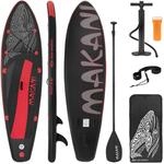 ECD Germany Aufblasbares Stand Up Paddle Board Makani 320x80x15 cm Schwarz-Rot
