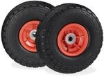 Relaxdays Sackkarrenrad 2er Set PU Schwarz Rot Pannensicher 26 cm x 8,5 cm 850 g