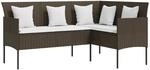 vidaXL Sofa in L-Form mit Kissen Poly Rattan Braun