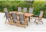 Merxx Acapulco Set 9-tlg. Doppel-Gartentisch Ausziehbar 180/260 x 100 cm