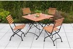 Merxx Gartenm&ouml;belset Schlossgarten 5tlg. inkl. Klappst&uuml;hle, Klapptisch 90x90 cm