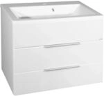 Fackelmann Waschbeckenunterbau 79,5 cm Kara Wei&szlig; 2 Schubladen