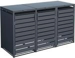 Westmann M&uuml;lltonnenbox Kubus Metall 3er Box 240, Anthrazit 116 x 200 x 80 cm