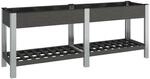vidaXL Garten-Hochbeet mit Ablage Grau 200x50x75 cm WPC 1581321
