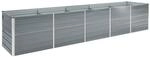 vidaXL Garten-Hochbeet Stahl 400x80x77 cm Grau 661674