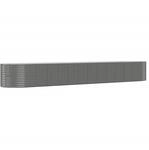 vidaXL Hochbeet Grau 554x100x68 cm Pulverbeschichteter Stahl 319084