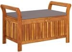 vidaXL Garten-Truhenbank mit Kissen 91 cm Massivholz Akazie