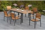 Merxx Gartenm&ouml;bel-Set Santorin 7-teilig Stapelsessel & Ausziehtisch