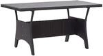vidaXL Gartentisch Schwarz 120x70x66 cm Poly Rattan 316585