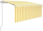 vidaXL Markise Automatisch Einziehbar mit Volant 3,5x2,5 m Gelb & Wei&szlig; 3069288