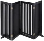 Relaxdays Absperrgitter MDF Schwarz Verstellbar 92 cm x 206 cm x 30 cm