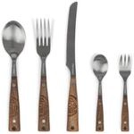Petromax Camping Besteck Edelstahl Holzgriff 5-teilig