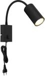 Globo Wandlampe Robby 1-flammig Schwarz matt 70 x 440 mm