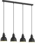 Lindby Pendelleuchte Jasminka 9621725 Vintage Industriell in Schwarz aus Metall