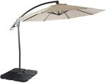 MCW Ampelschirm D14 Rund &Oslash; 3m Creme-Wei&szlig; mit St&auml;nder