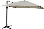 MCW Ampelschirm A96 3,5x3,5m Alu/Stahl Creme-Grau ohne St&auml;nder Drehbar