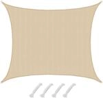 AMANKA HDPE Sonnensegel Wasserdurchl&auml;ssig - 6 x 5 m Rechteckig Beige