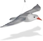 Relaxdays Vogelschreck M&ouml;we PE Grau Wei&szlig; Wetterfest 22 cm x 59 cm x 41 cm 250 g