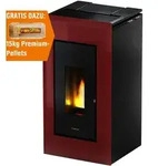 Freepoint Pelletofen Vega Stahl Bordeaux 10,5 kW mit Automatik