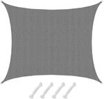 AMANKA HDPE Sonnensegel Wasserdurchl&auml;ssig - 6 x 5 m Rechteckig Grau