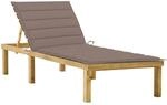 vidaXL Sonnenliege mit Taupe Auflage 200 x 70 x 31,5-77 cm Impr&auml;gniertes