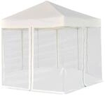 vidaXL Hexagonal Pop-Up Zelt mit 6 Seitenw&auml;nden CremeWei&szlig; 3,6x3,1 m