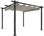 vidaXL Pavillon mit Ausziehbarem Dach 3x3 m Creme