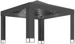 vidaXL Pavillon mit Doppeldach & LED-Lichterkette 3x3 m Anthrazit