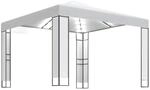 vidaXL Pavillon mit Doppeldach & LED-Lichterkette 3x3 m Wei&szlig; 3070302