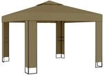 vidaXL Pavillon mit Doppeldach 3x3x2,7 m Taupe 180 g/m&sup2; 312218