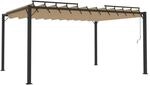 vidaXL Pavillon mit Lamellendach 3x4 m Taupe Stoff und Aluminium