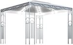 vidaXL Pavillon mit LED-Lichterkette 300x300 cm CremeWei&szlig;