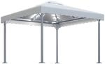vidaXL Pavillon mit LED-Lichterkette 300x300 cm CremeWei&szlig; Aluminium