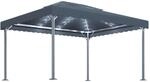 vidaXL Pavillon mit LED-Lichterkette 400x300 cm Anthrazit Aluminium