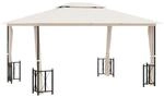 vidaXL Pavillon mit Seitenw&auml;nden & Doppeldach 3x4 m Creme