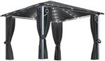 vidaXL Pavillon mit Vorh&auml;ngen & LED-Lichterkette 3x3 m Anthrazit Alu 3070333